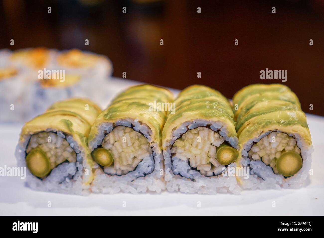 Vegetali roll Sushi Foto Stock
