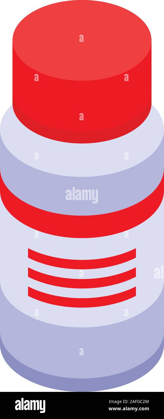 Bottiglia di sciroppo di medici, icona di stile isometrico Illustrazione Vettoriale