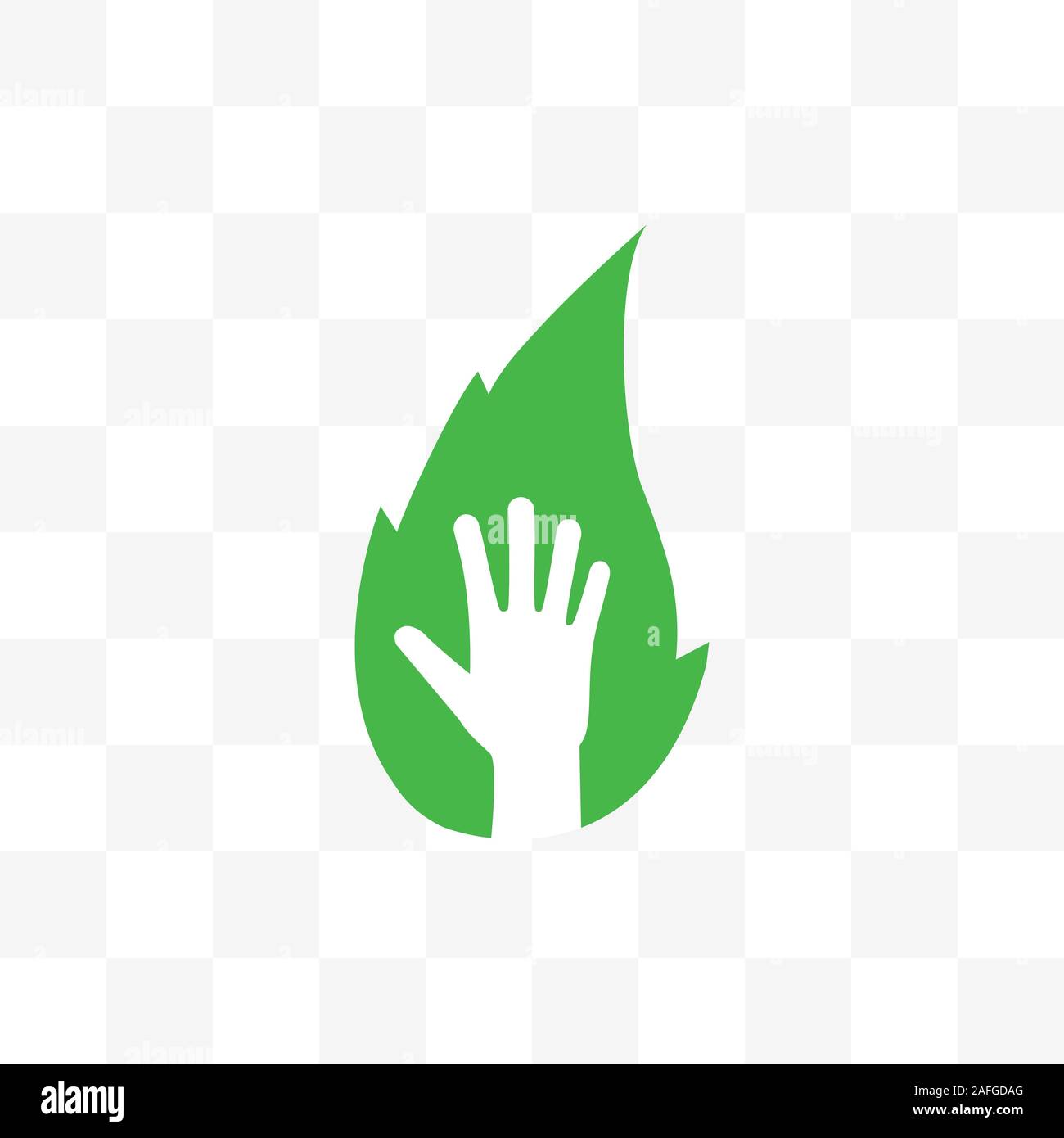 Foglia, Eco Friendly mani icona. Illustrazione Vettoriale, design piatto Illustrazione Vettoriale