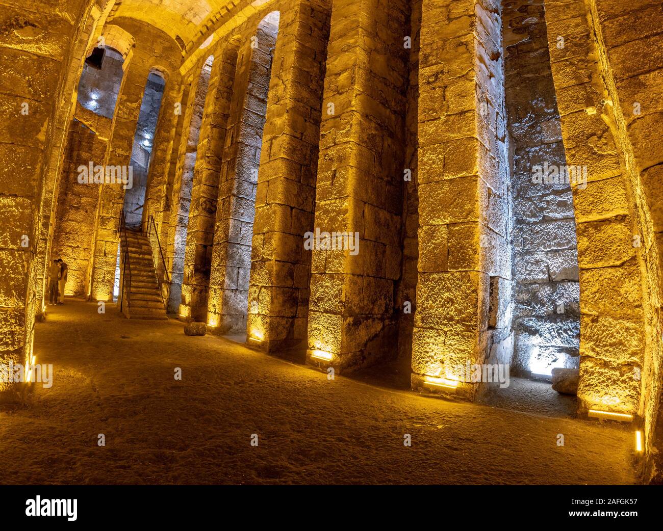 Cisterna bizantina rinvenuti durante gli scavi nell antica città di Dara Foto Stock