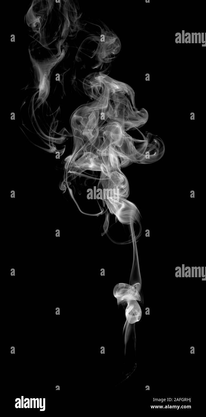 Abstract fumo chiaro su sfondo scuro Foto Stock