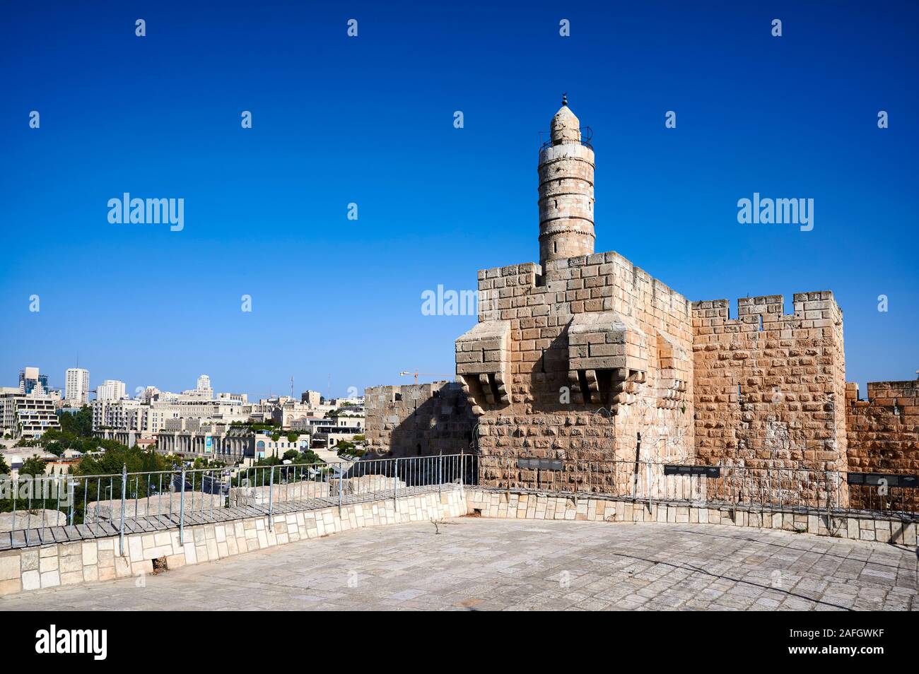 Gerusalemme in Israele. I bastioni della città vecchia Foto Stock