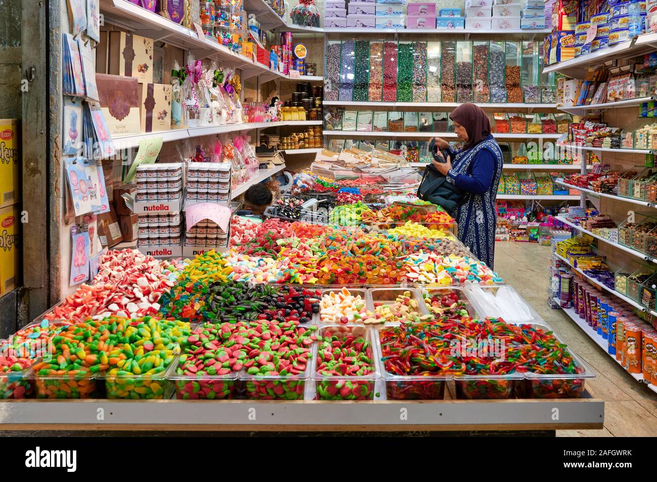 Gerusalemme in Israele. Drogheria nella città vecchia Foto Stock