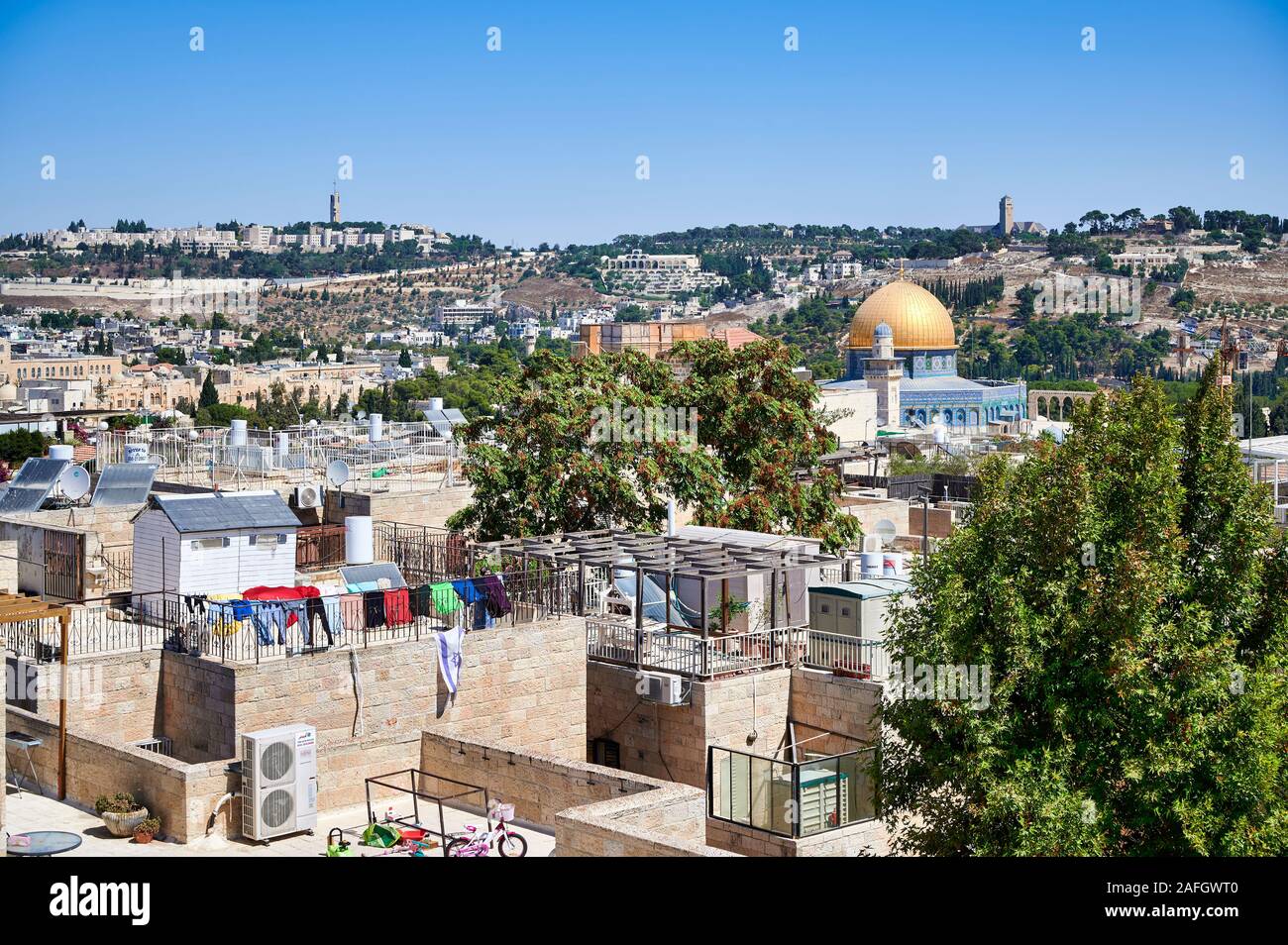 Gerusalemme in Israele. Belvedere sulla città vecchia Foto Stock