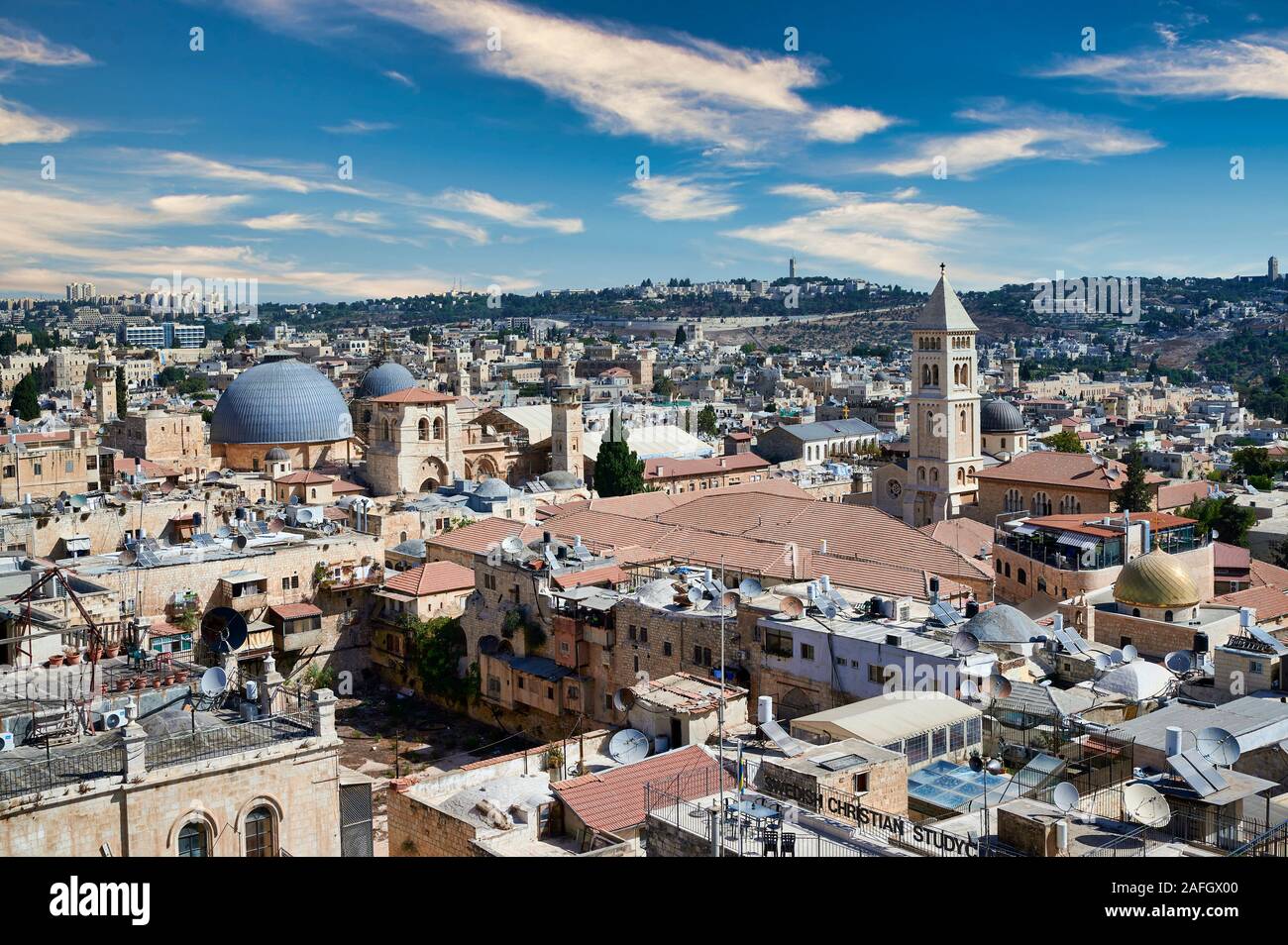 Gerusalemme in Israele. Scenic belvedere sulla città vecchia Foto Stock