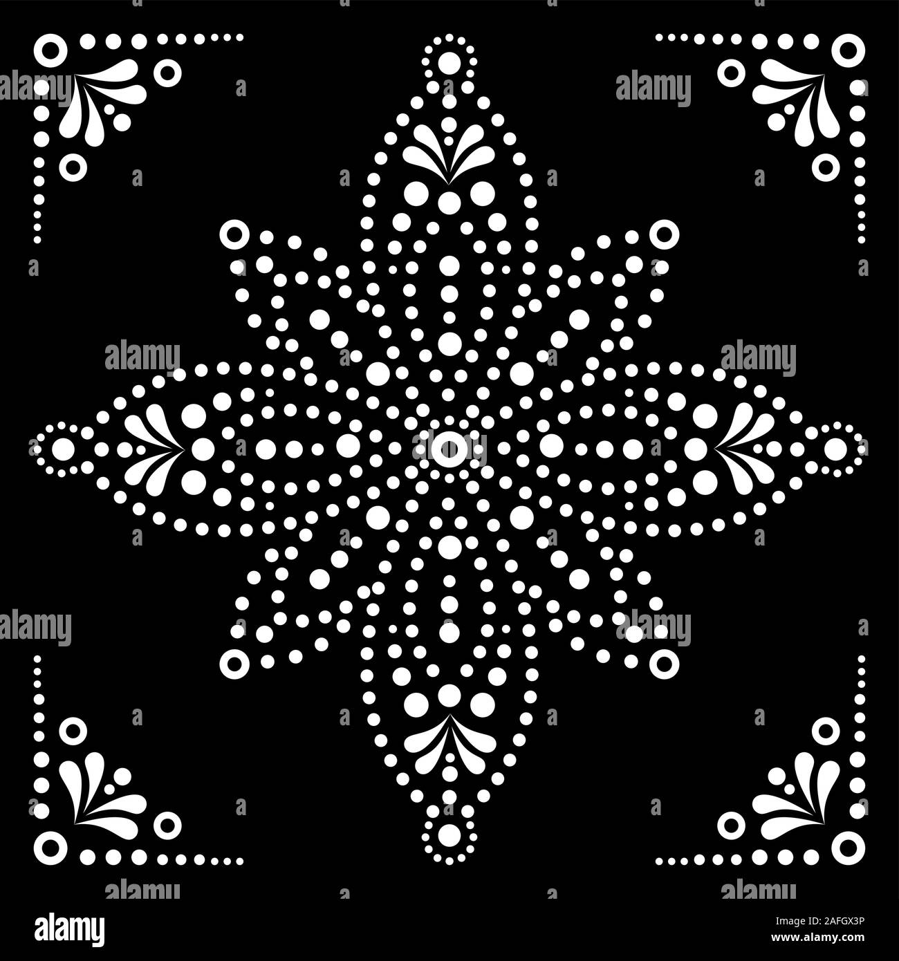Il punto vettore d'arte fiore o star, tradizionali aborigene dot design verniciatura, indigeni decorazione da Australia Illustrazione Vettoriale