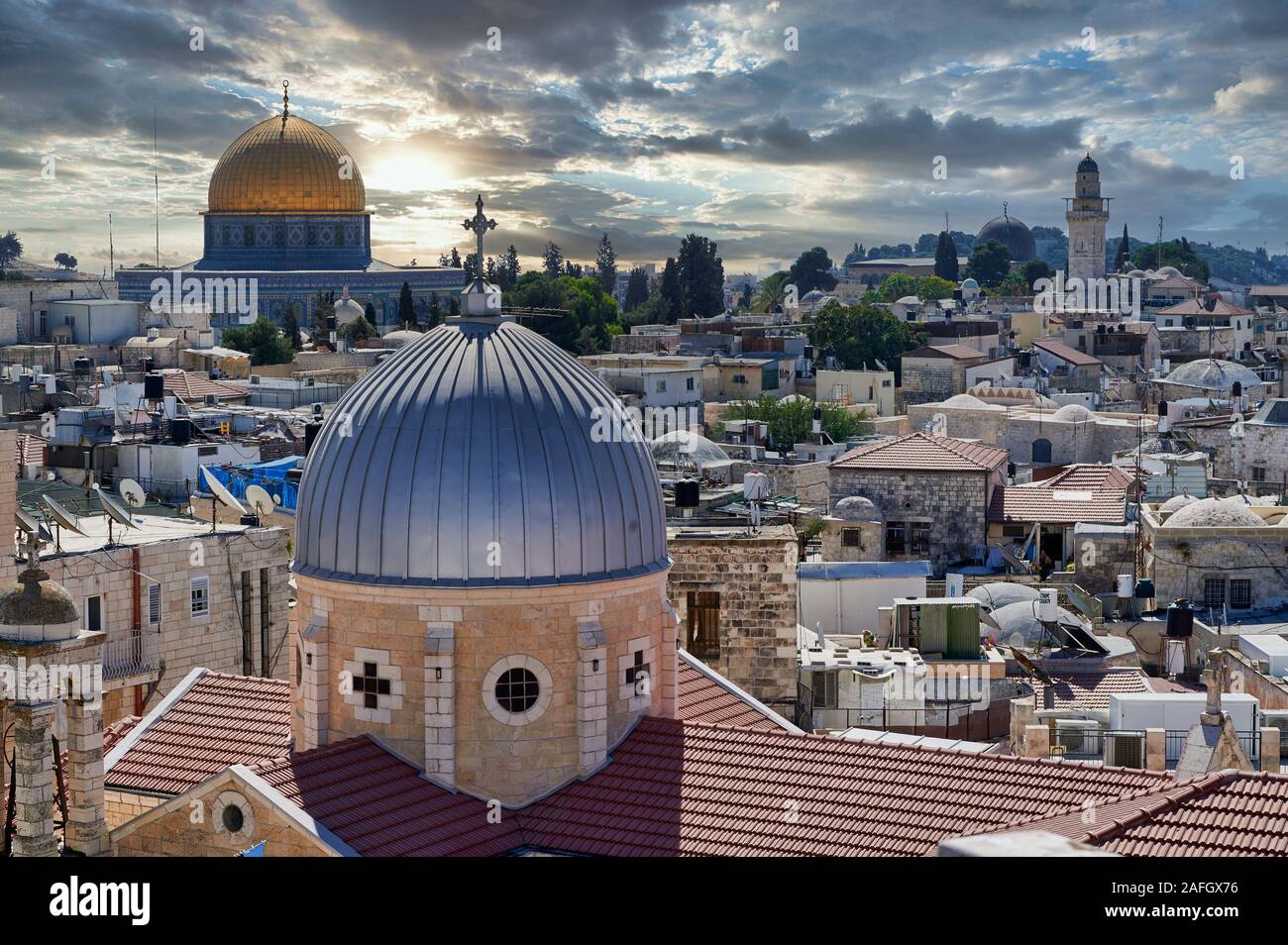 Gerusalemme in Israele. Vista della città vecchia Foto Stock