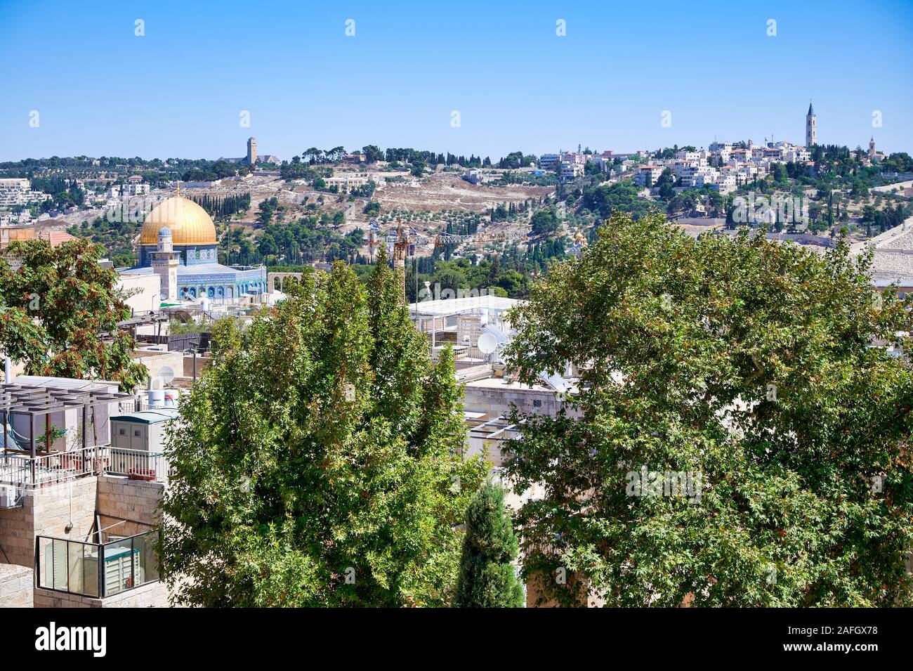 Gerusalemme in Israele. Belvedere sulla città vecchia Foto Stock
