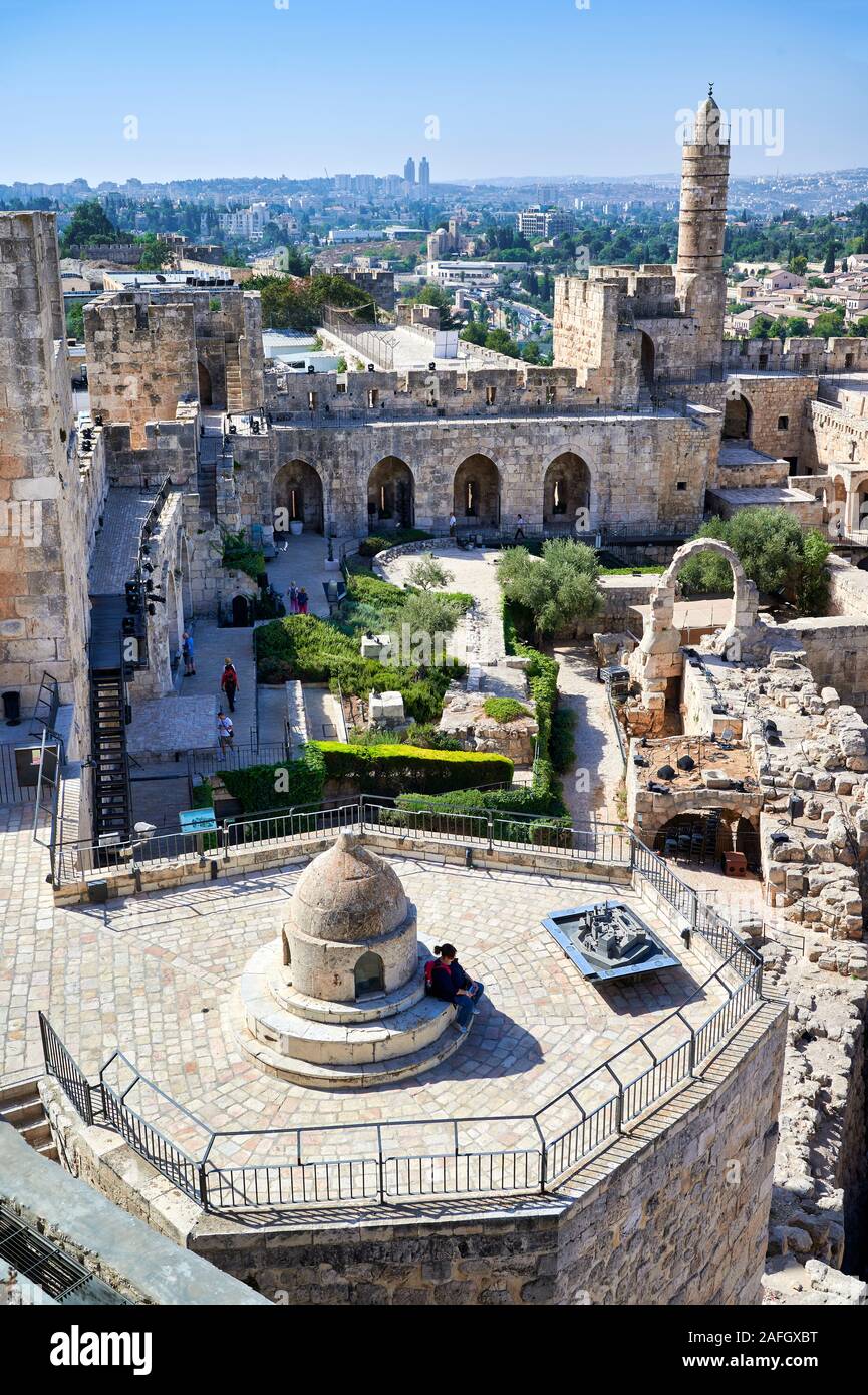 Gerusalemme in Israele. La torre di David Citadel Foto Stock