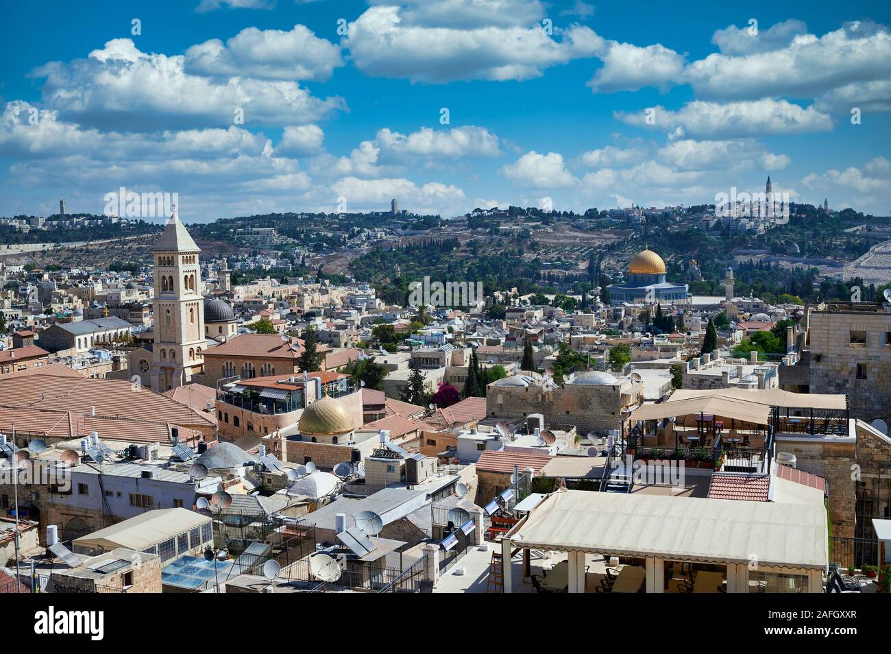 Gerusalemme in Israele. Scenic belvedere sulla città vecchia Foto Stock