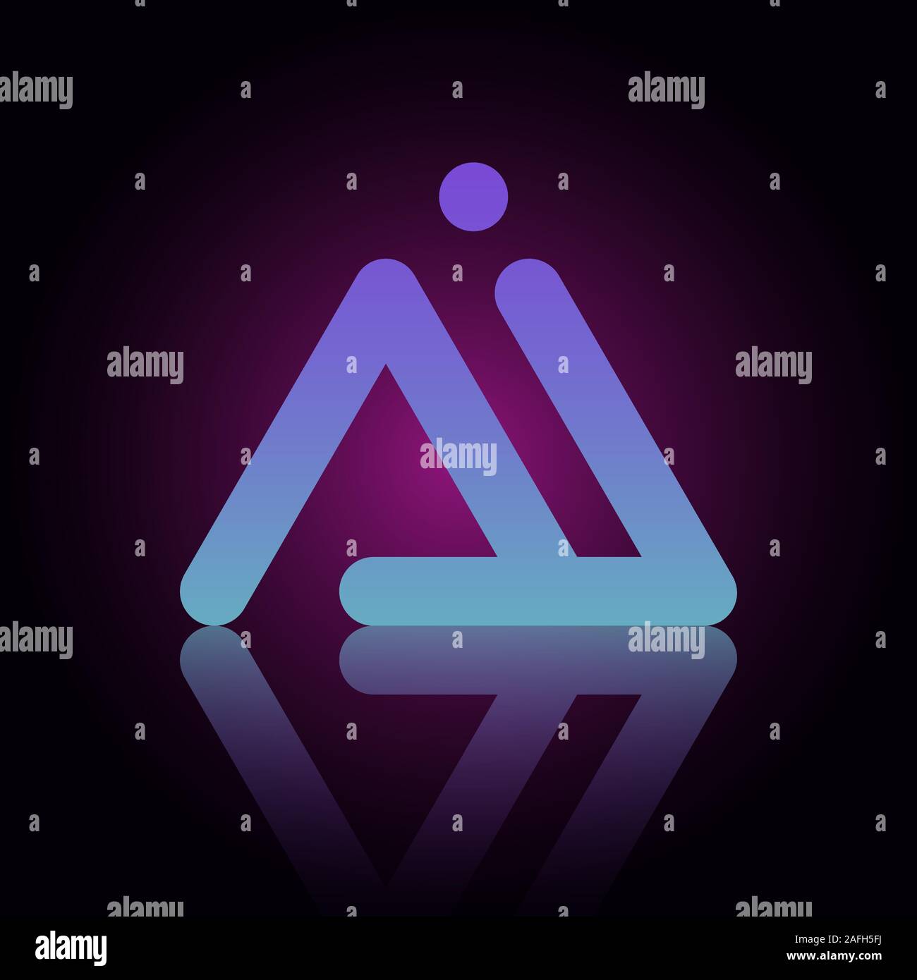 Lettera ai Intelligenza Artificiale illustrazione vettoriale. Lettera ai intelligenza artificiale . Facile da utilizzare per aggiungere il testo e le didascalie alle foto Illustrazione Vettoriale