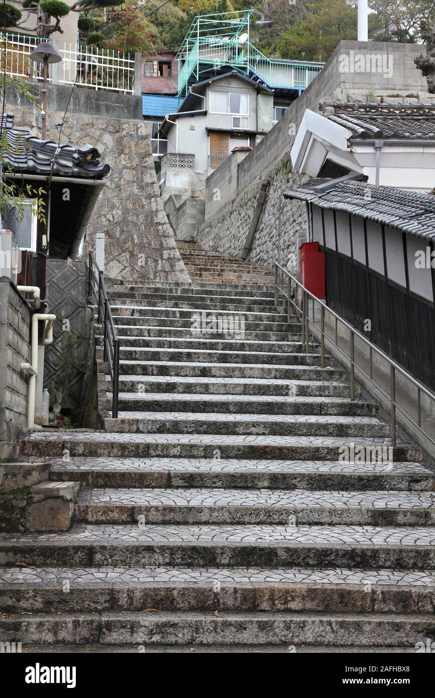 Città vecchia di Onomichi, Giappone. Destinazione di viaggio nella regione di Chugoku. Foto Stock