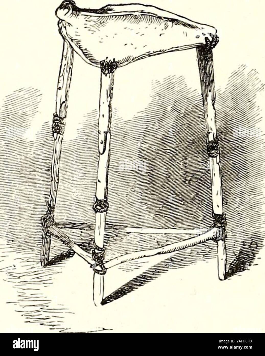 . Esplorazioni artiche: la seconda spedizione Grinnell in cerca di Sir John Franklin, 1853, '54, '55. SNOW-fusore, ANOATOK. rus,-la pietra leggermente inclinato, la cavità del bonelarge abbastanza per tenere un muschio-stoppino e alcuni blubber;-un blocco quadrato di neve è stata posta sulla pietra, e 382 COMFORT. come il fumo caldo con cerchio attorno ad esso, la guarnizione-pelle saucercaught l'acqua che gocciola dal bordo. Theyhad nessuna nave per ebollizione; ciò che non abbiamo mangiato rawthey cotta su una pietra calda. Una bobina di solitario di tricheco-linea, fissata ad un organo mobile di lancia-testa, (mezzogiorno-ghak,)con il ben indossato e bene così Foto Stock