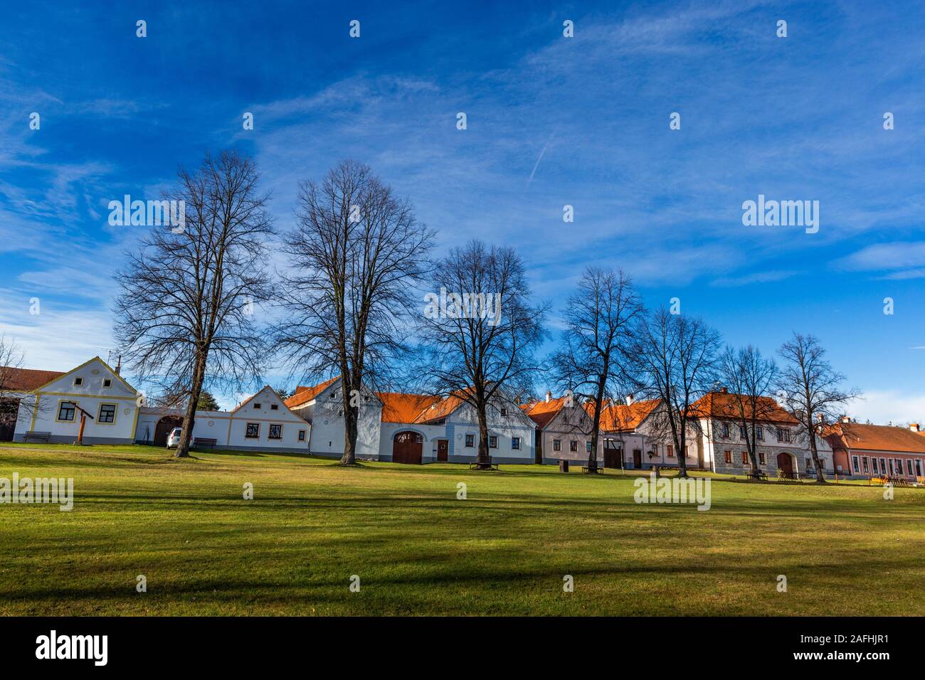 Holasovice UNESCO protetti village,Repubblica Ceca Foto Stock