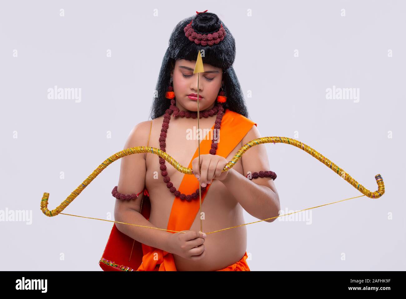 Signore Rama con arco e frecce Foto Stock