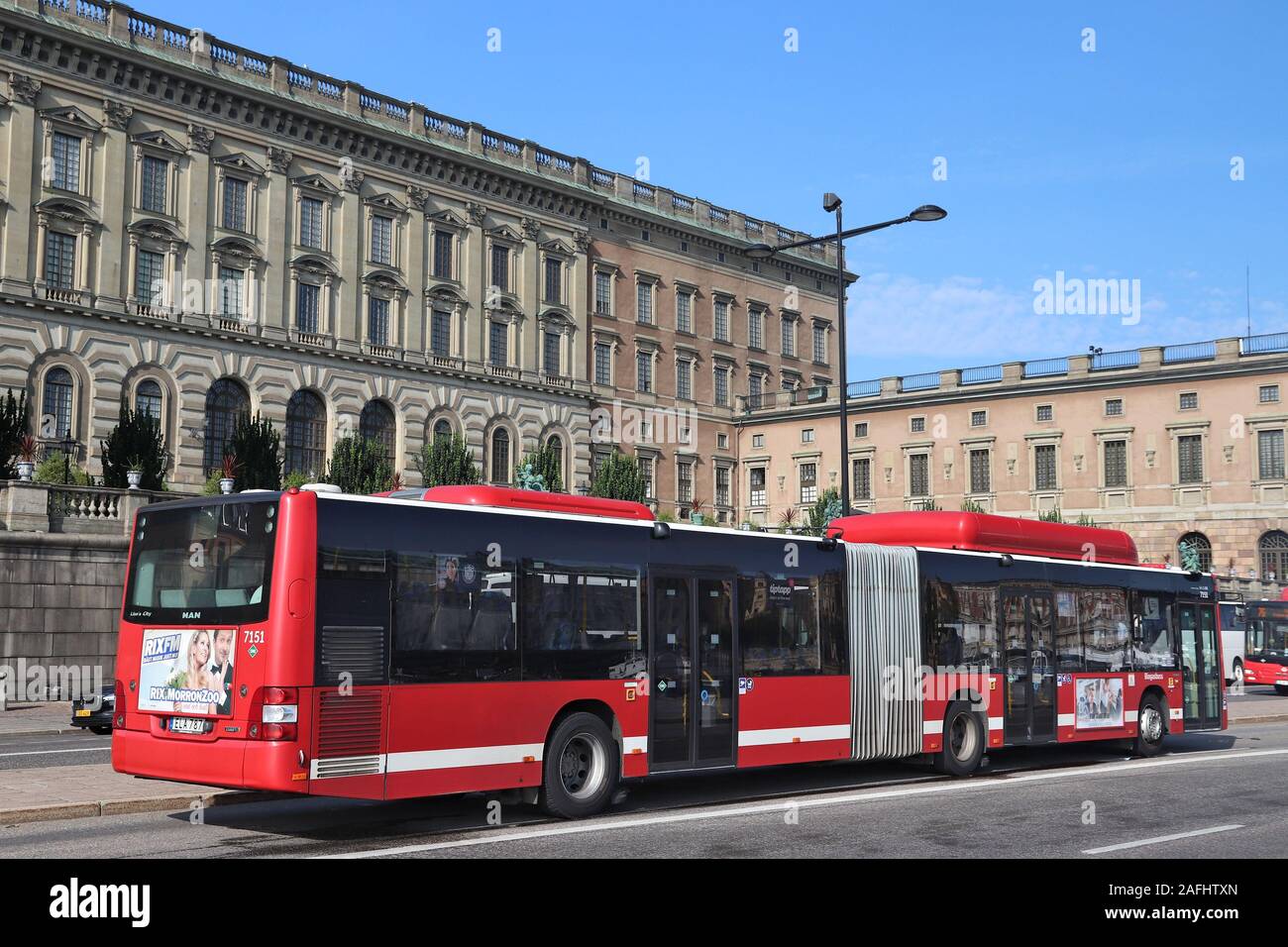 Stoccolma, Svezia - 24 agosto 2018: autobus di città di Stoccolma, Svezia. Gli autobus sono gestiti da SL, Storstockholms Lokaltrafik (maggiore locale di Stoccolma Foto Stock