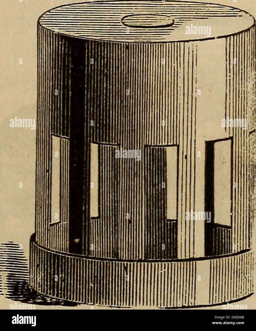 . Incubazione artificiale e incubatori ... sof fresco concime di cavallo, calpestando bene verso il basso e bagnando bypouring in secchi di acqua; su questo hanno posto uno strato di rifiuti dei macelli-sangue, scarti di carne, intestino, ecc.-due o threeinches spessore; poi un altro strato di letame e di nuovo uno strato ofrefuse, fino a quando la buca è piena; è poi coperta da un piede di concime,e pannelli collocati su quella. In circa tre settimane di tempo il pitis viva con vermi, che sono alimentati ai pulcini. Dove molto cibo verde. 41 di questo è desiderato, una successione di pozzi, maturazione uno dopo altre, deve essere fatta. A Foto Stock