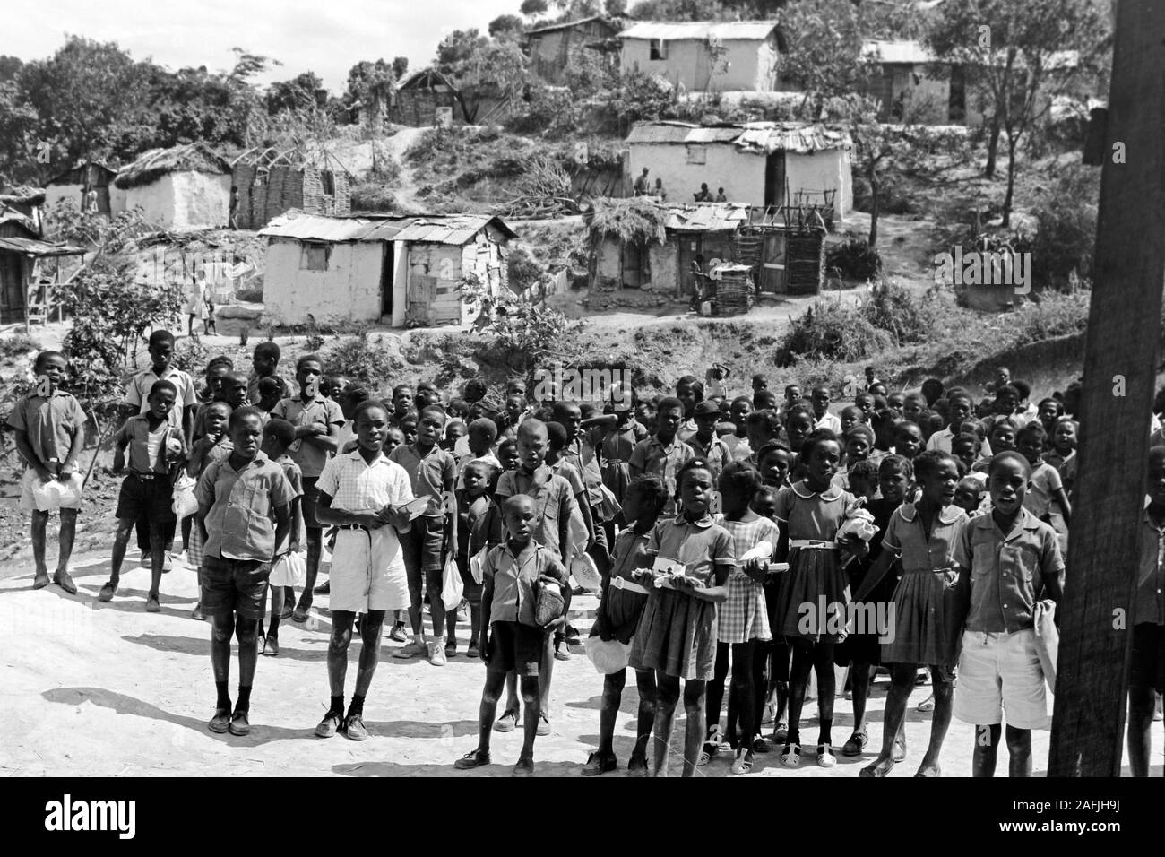 Schüler der Schule San Marie ausserhalb Port-au-Prince, 1967. Gli alunni di Santa Maria della scuola nella periferia di Port au Prince, 1967. Foto Stock