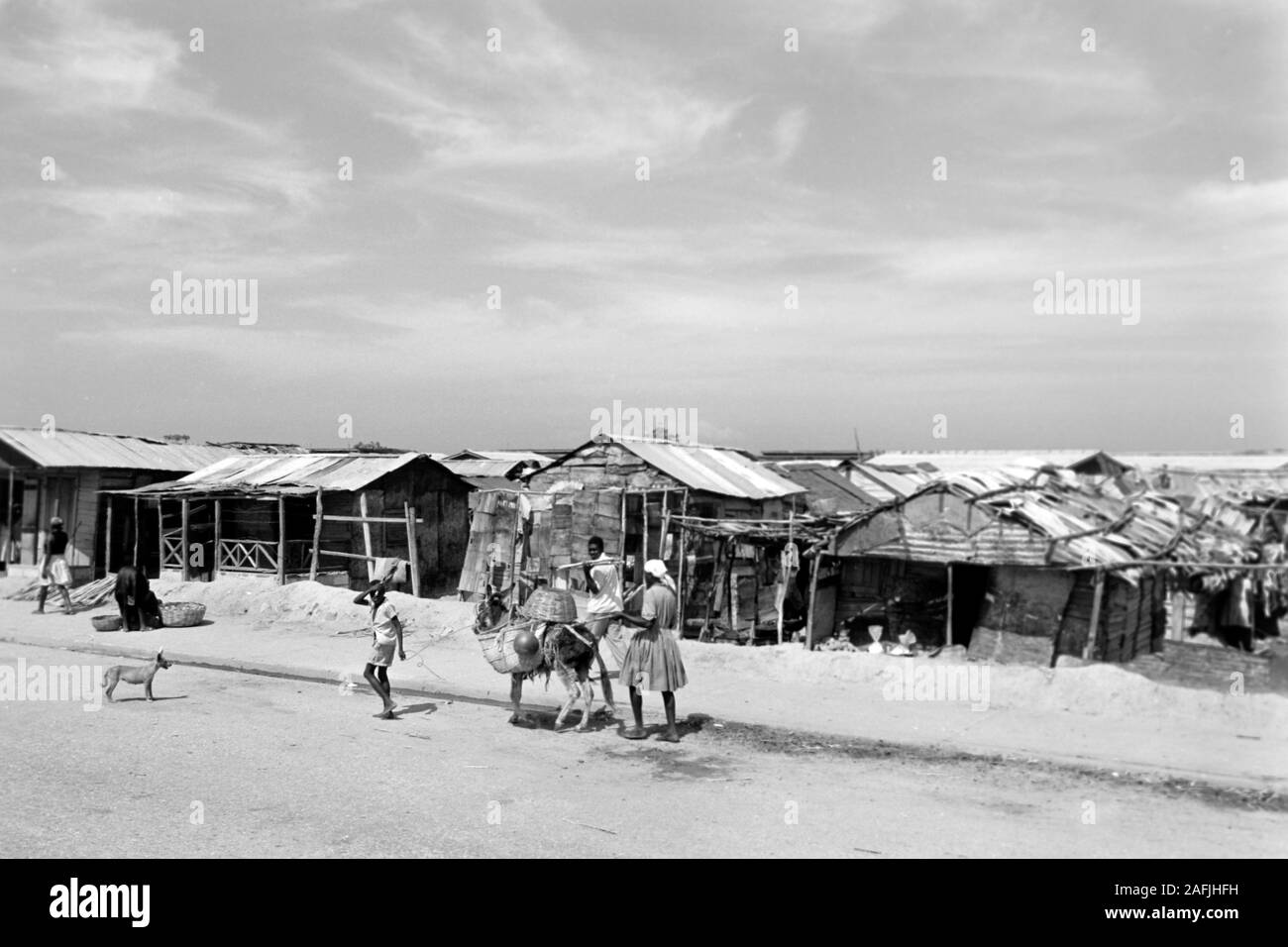 Baraccopoli von Port-au-Prince, 1967. Baraccopoli di Port au Prince, 1967. Foto Stock