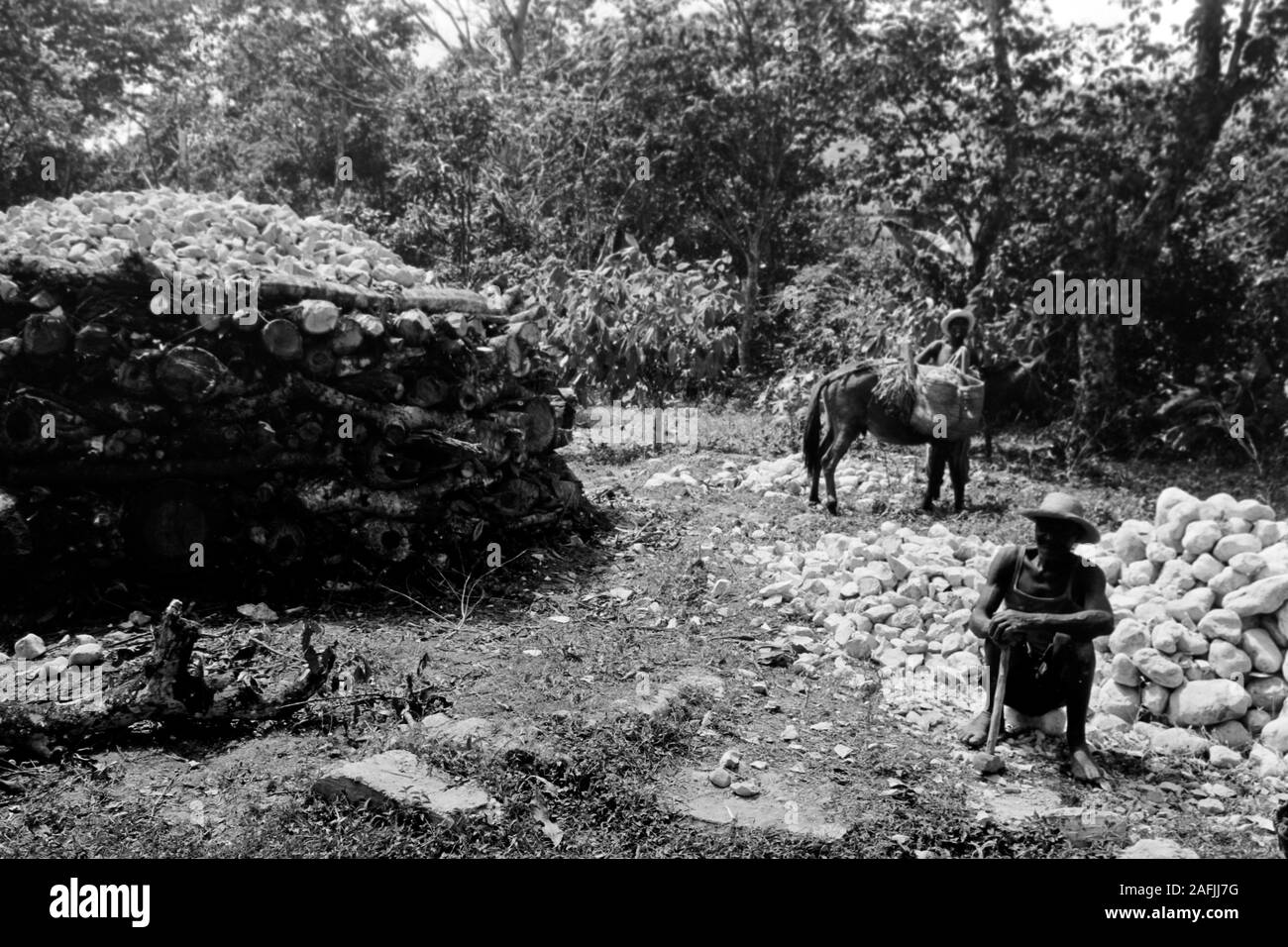 Von Cap-Haitien nach Port-au-Prince - Kalkbrennerei, 1967. Lime Klin 1967. Foto Stock