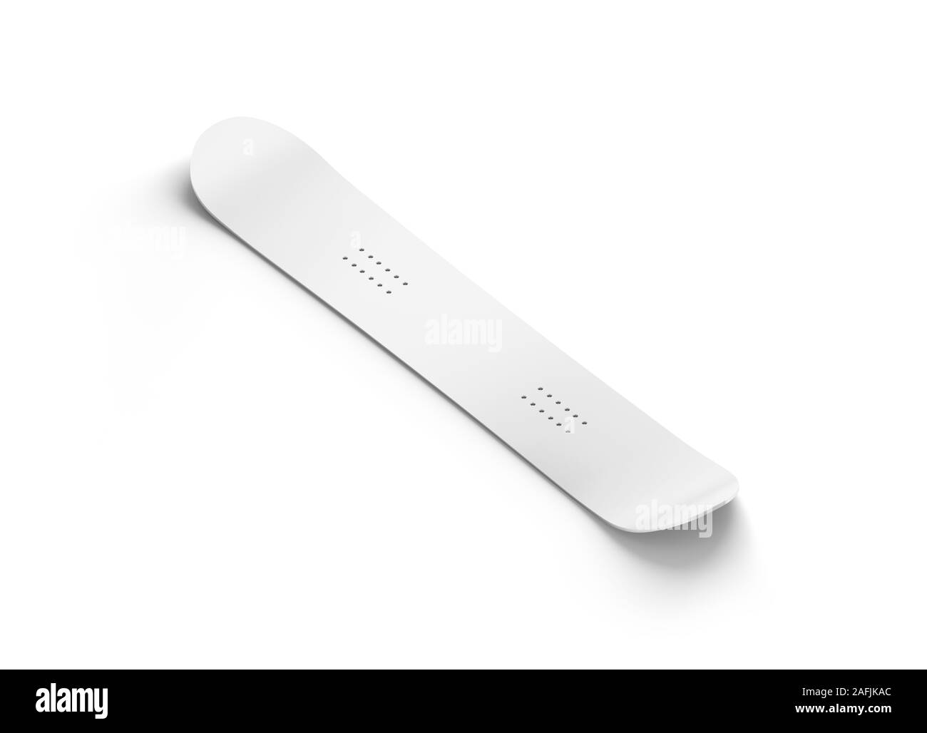 Modello bianco vuoto per snowboard isolato Foto Stock