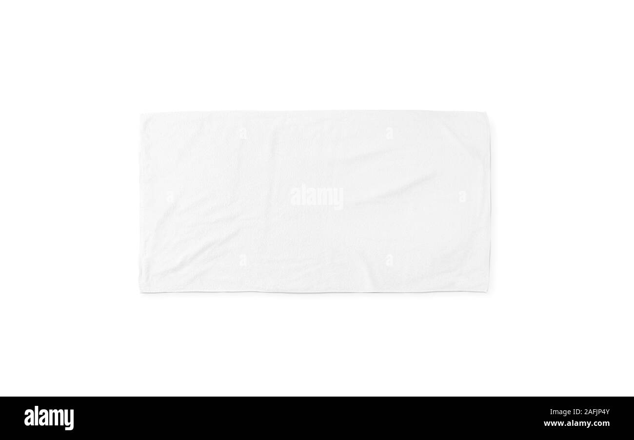 Nero bianco morbido asciugamano da spiaggia mock up isolato. Foto Stock