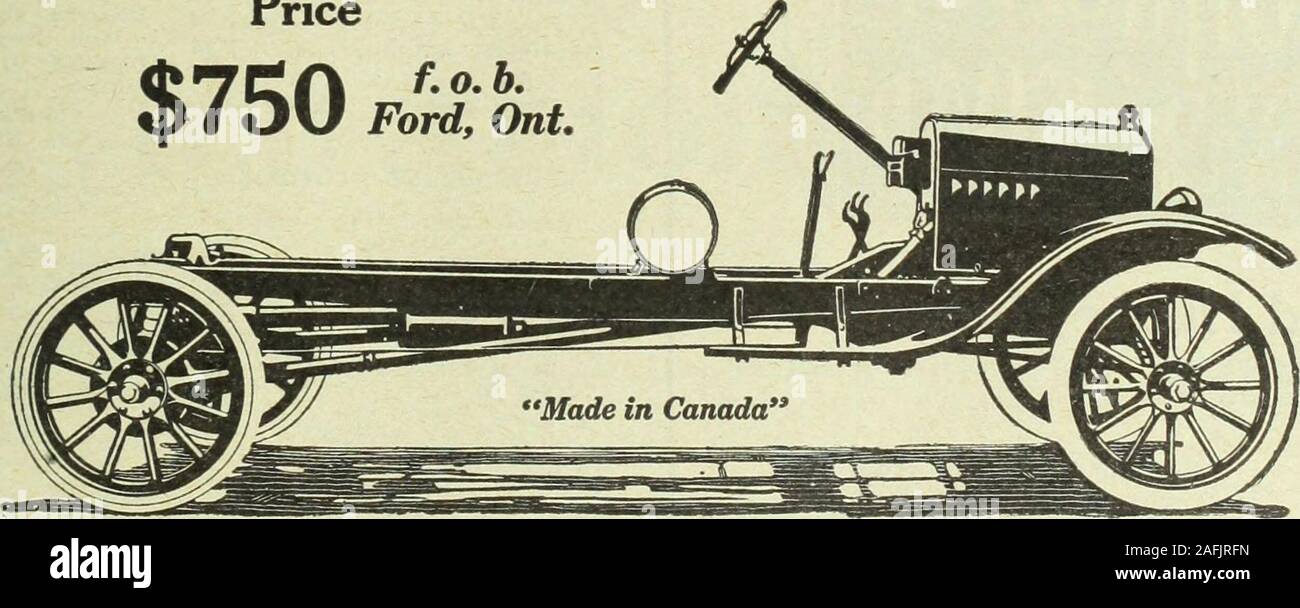 . Canadian grocer gennaio-marzo 1918. nedto 124 pollici. Una trasmissione a vite viene utilizzato e le ruote posteriori sono dotate di pneumatici withsolid. I pneumatici anteriori sono del tipo pneumatico. Lo standard di Ford Motor, trans-missione e l'accensione sono incorporati nel carrello. La Ford truck è fornito come un solo telaio. Questo consente al purchaserto equipaggiare la sua auto con qualsiasi tipo di ente commerciale per adattarsi alle singole ri-requisiti della sua azienda. Si tratta di un compito facile per ottenere questa apparecchiatura, formany dei principali costruttori di corpo del Canada hanno già sviluppato standardbodies dei diversi stili, appositamente realizzati per montare la Ford Truck. Ford Foto Stock
