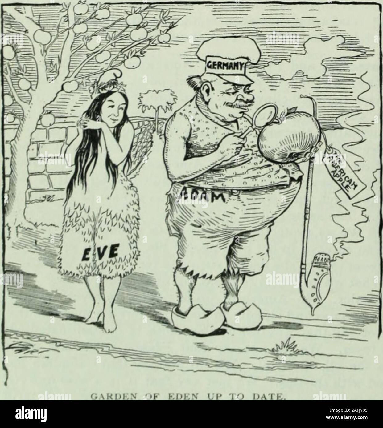 . Il literary digest. m e minimumtariffs, e con i trattati di reciprocità. Non vi è alcun numero ofways per aggirare la clausola della nazione più favorita, ma tutti thatPrussia bisogno di fare nel presente caso è di trovare un bug in un consegnare-mento di American Le mele e non trovare qualsiasi tra Francesi, Aus-trian o russo di mele. Il compito non è difficile, ma theattempt per dimostrare che l'insetto non era lì,- Hie manodopera, hoc opus est. Il vero problema è la tariffa Dingley.-l'Eiiening Post {hid.),New York. In Germania le tariffe di protezione e i premi sono i instrumentschiefly degli agricoltori, mentre io Foto Stock