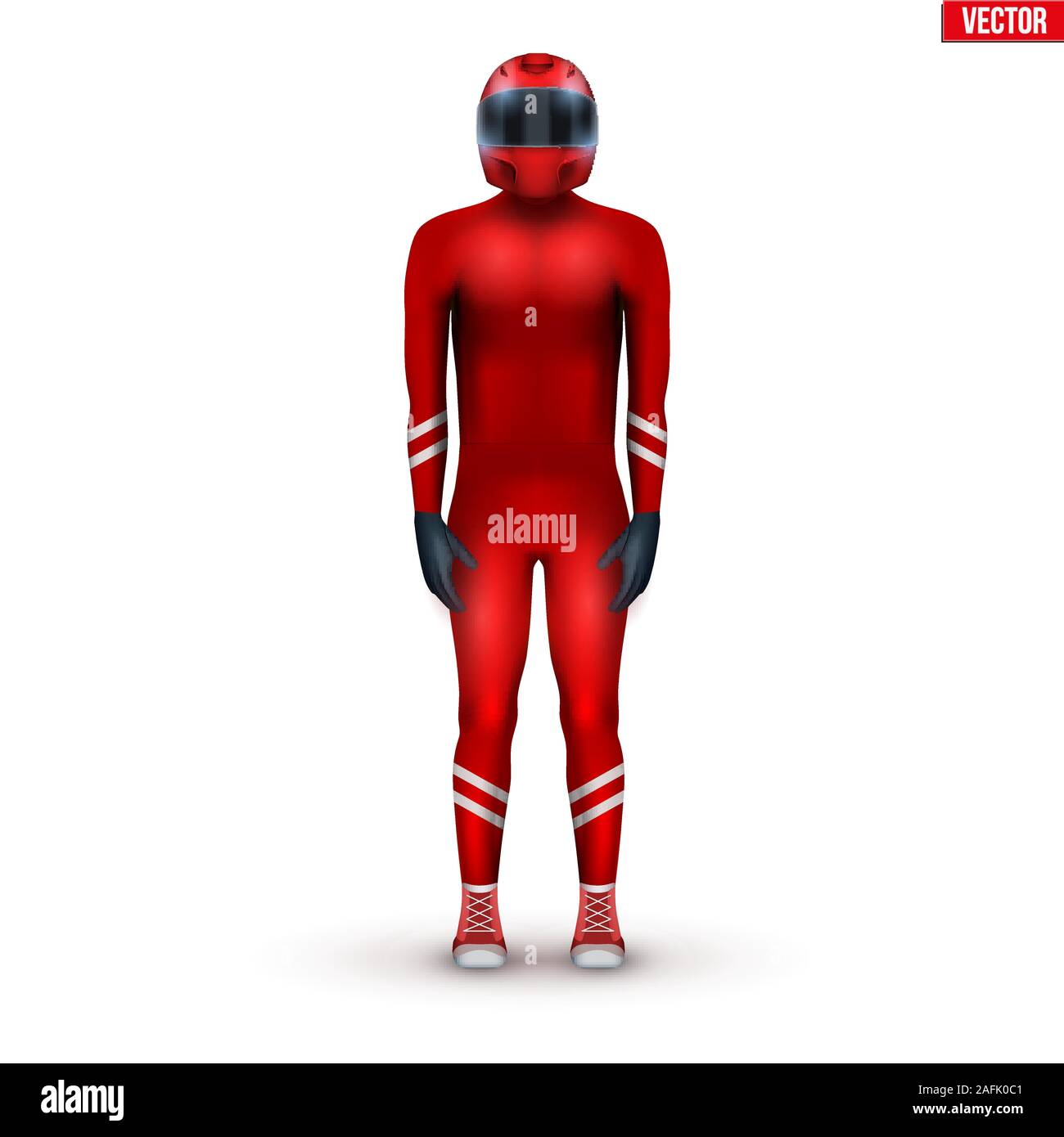 Tuta da corsa con casco. Illustrazione Vettoriale