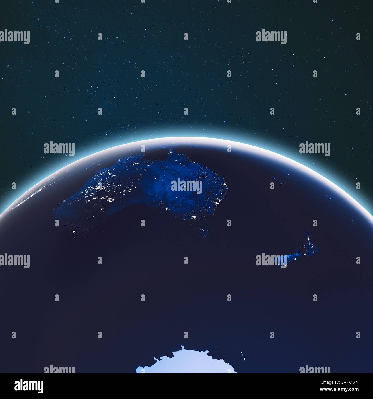 La terra dallo spazio. Gli elementi di questa immagine fornita dalla NASA. Il rendering 3D Foto Stock