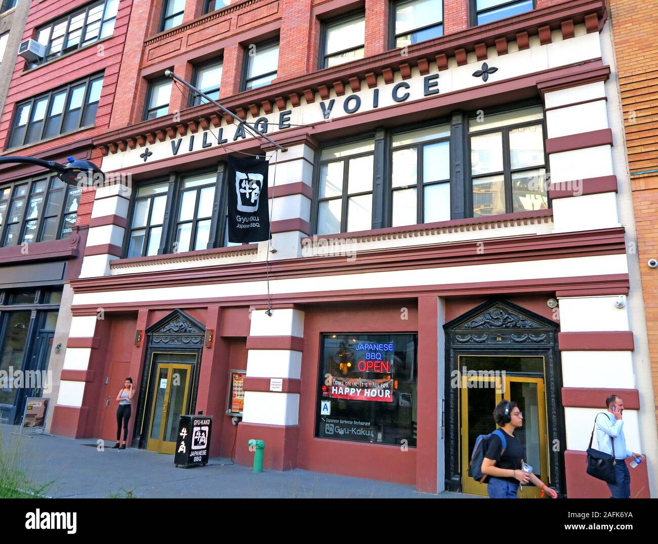 L'iconico edificio del giornale Village Voice, 36 Cooper Square, New York, NY 10003, USA Foto Stock