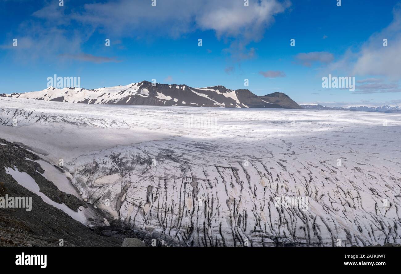 Skalafellsjokull ghiacciaio Vatnajokull National Park, sito Patrimonio Mondiale dell'Unesco, Islanda Foto Stock