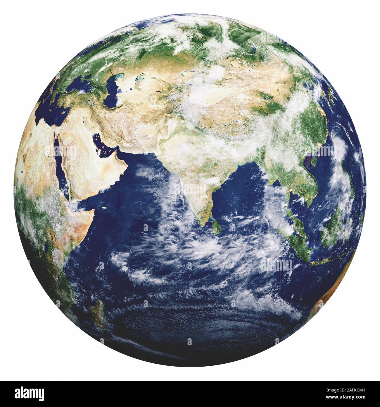 Il pianeta terra su bianco. Gli elementi di questa immagine fornita dalla NASA. Il rendering 3D Foto Stock