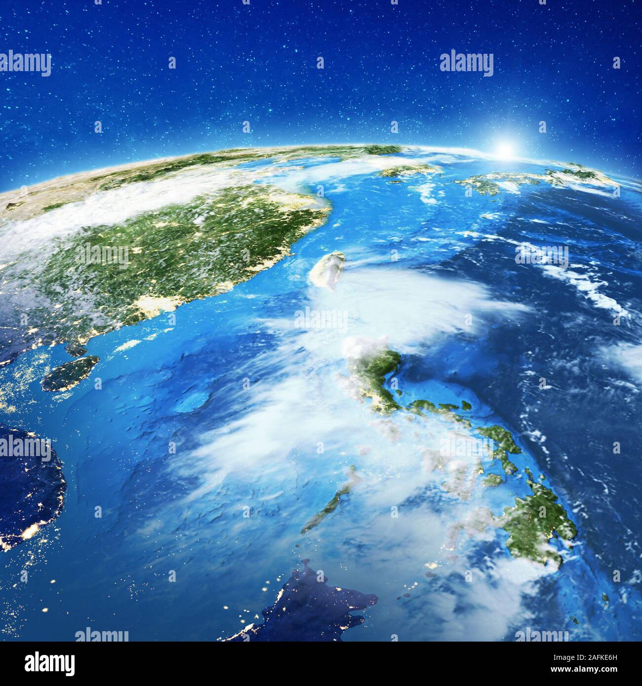 Isole delle Filippine, nuvole. Gli elementi di questa immagine fornita dalla NASA. Il rendering 3D Foto Stock