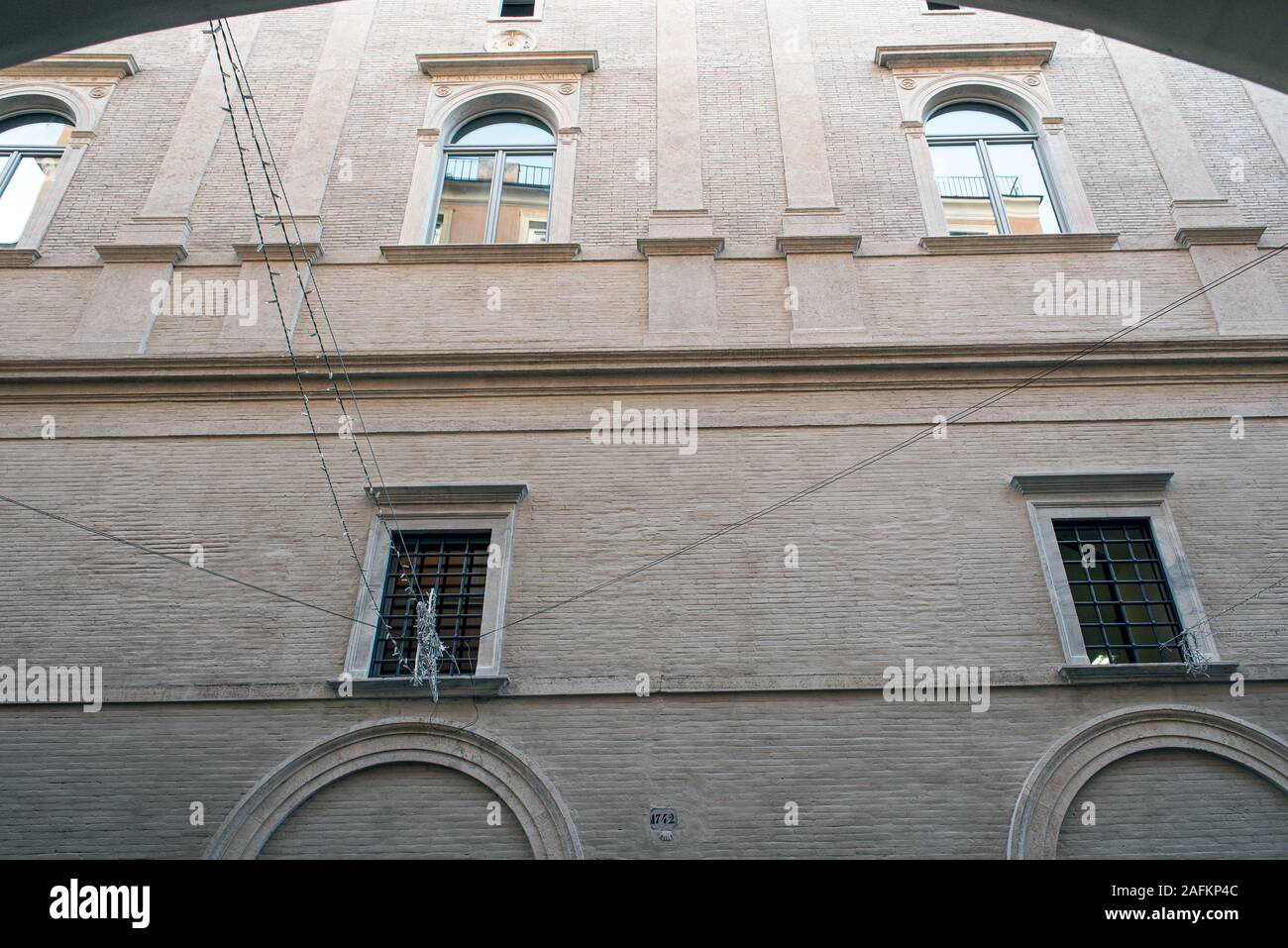 Italia Lazio Roma - Palazzo della Cancelleria - restaurato - Italia Lazio Roma - Palazzo della Cancelleria - ripristinato - lato Via del Pellegrino Foto Stock