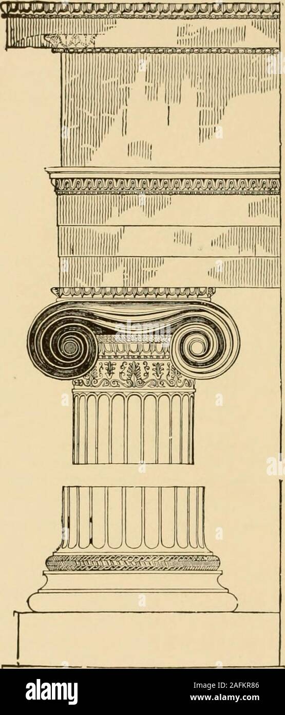 . Pittura, scultura e architettura come rappresentante arti : un saggio nel comparativo estetica. nd pedi- 388 pittura, SCUIPTURE e architettura. mento di quest'ultimo, nonché nell'esempio di romano-esque pilastri in Fig. 218, pagina 390, e dei pilastri gotica in Fig. 43, pagina 84. Molto presto, tuttavia,l'immaginazione beginsto gioca con la forma detailsof. Il primo re-sult di questo è di stile producea di ornamentationwhich è denominato conven-zionali perché, whenonce introdotto, è essere-arriva la moda, edè adottato come decisivelyas se dal voto nella Conven-zione. In questo stile dall'inizio, Foto Stock