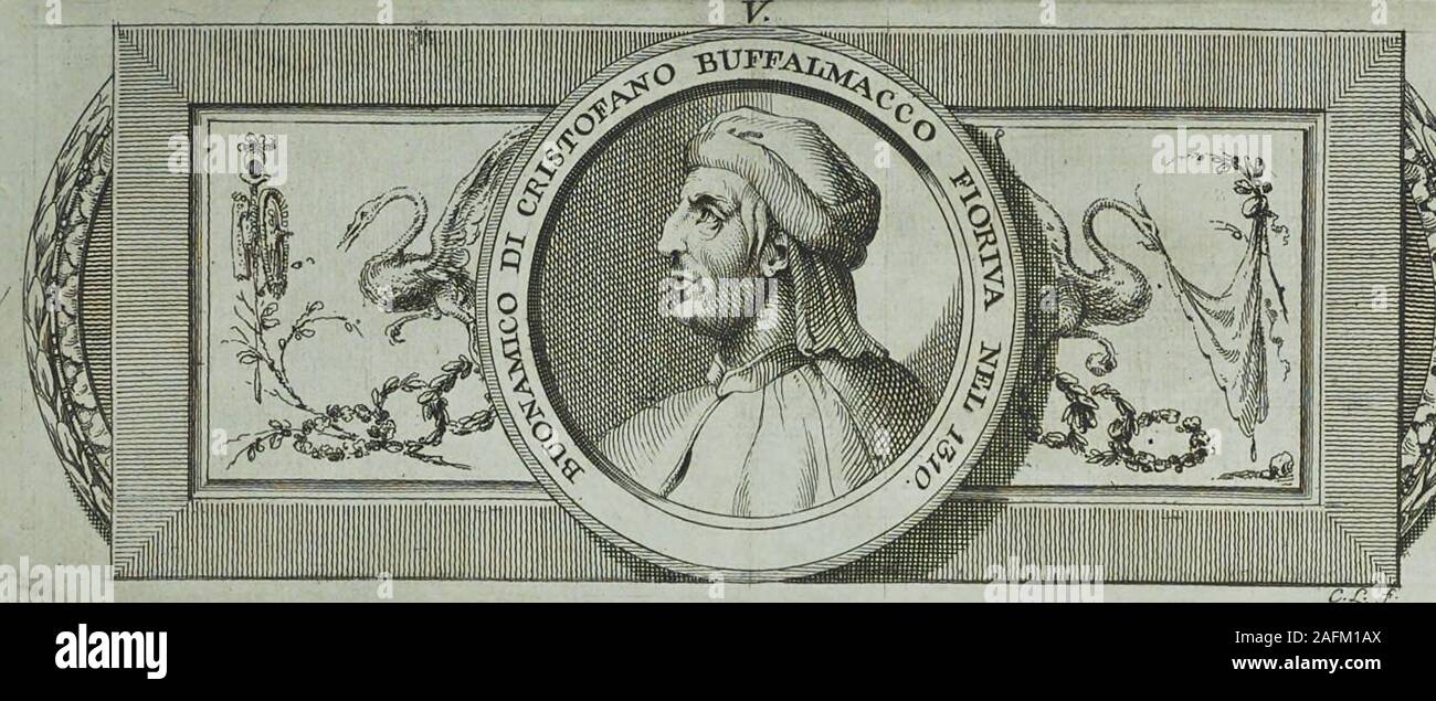 . L'Etruria pittrice, ovvero, Storia della pittura toscana, dedotta dai suoi monumenti che si esibiscono in stampa dal secolo X. Fino al presente. S. GI(X BATISTA DI BUONAMICO DI CRISTOFANO DETTO BUFFALMACCO FIORENTINO PRESSO IL SIC VINCENZIO GOTTI FO succeder Buffalmacco ad un-drea Tafi, non perchè in ra-gion di tempo non vi sian altridi mezzosoprano; ma perchè fu suo scolare,e conservò nel dipingere sì il buono,che il cattivo di quel lavoratore dimosaici. Loggetto mio principale è di di-stinguer le scuole dei diversi maestri,considerando provengono tali quelli spezial-mente, che anno contribuito alcunpoc Foto Stock