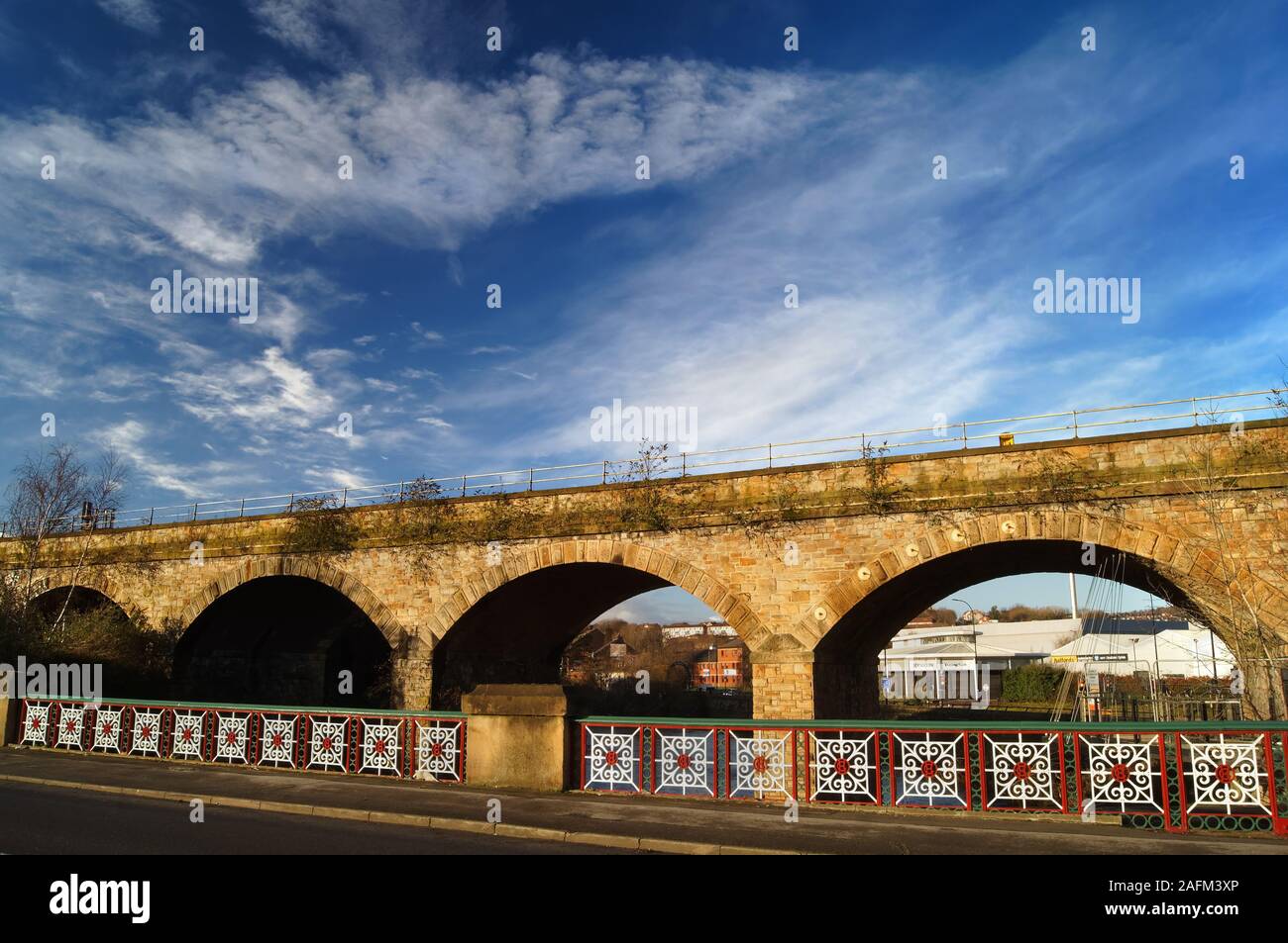 UK, South Yorkshire, Sheffield, Norfolk Railway Bridge da Leveson Street. Foto Stock