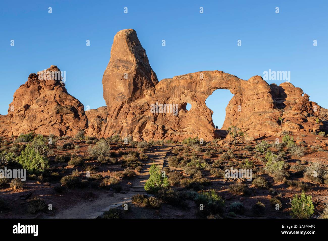 La torretta Arch, Sezione Windows, Arches National Park, Moab, USA Utah Foto Stock