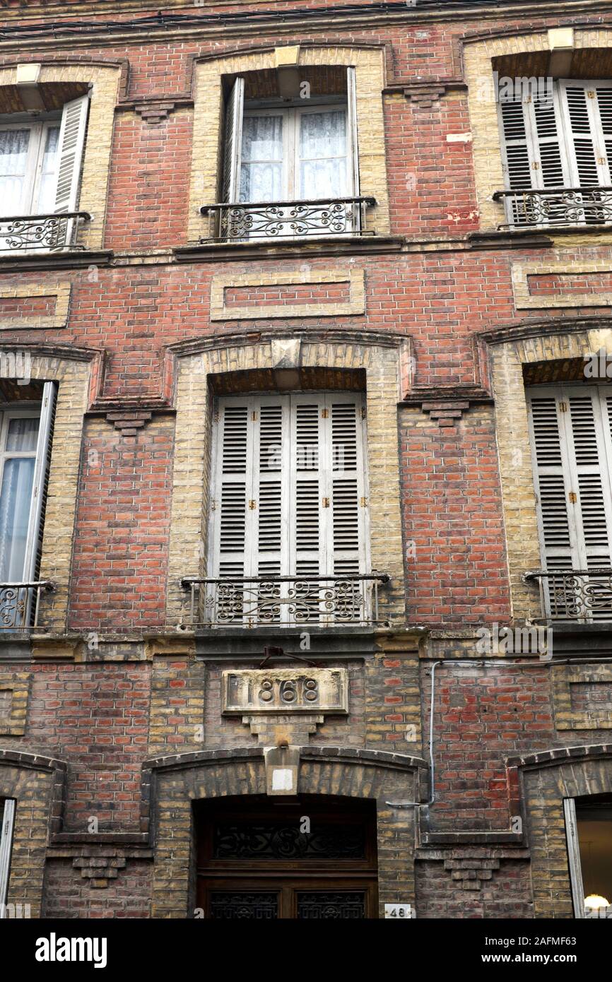 Gli edifici di vecchia costruzione in Honfleur, Normandia, Francia Foto Stock