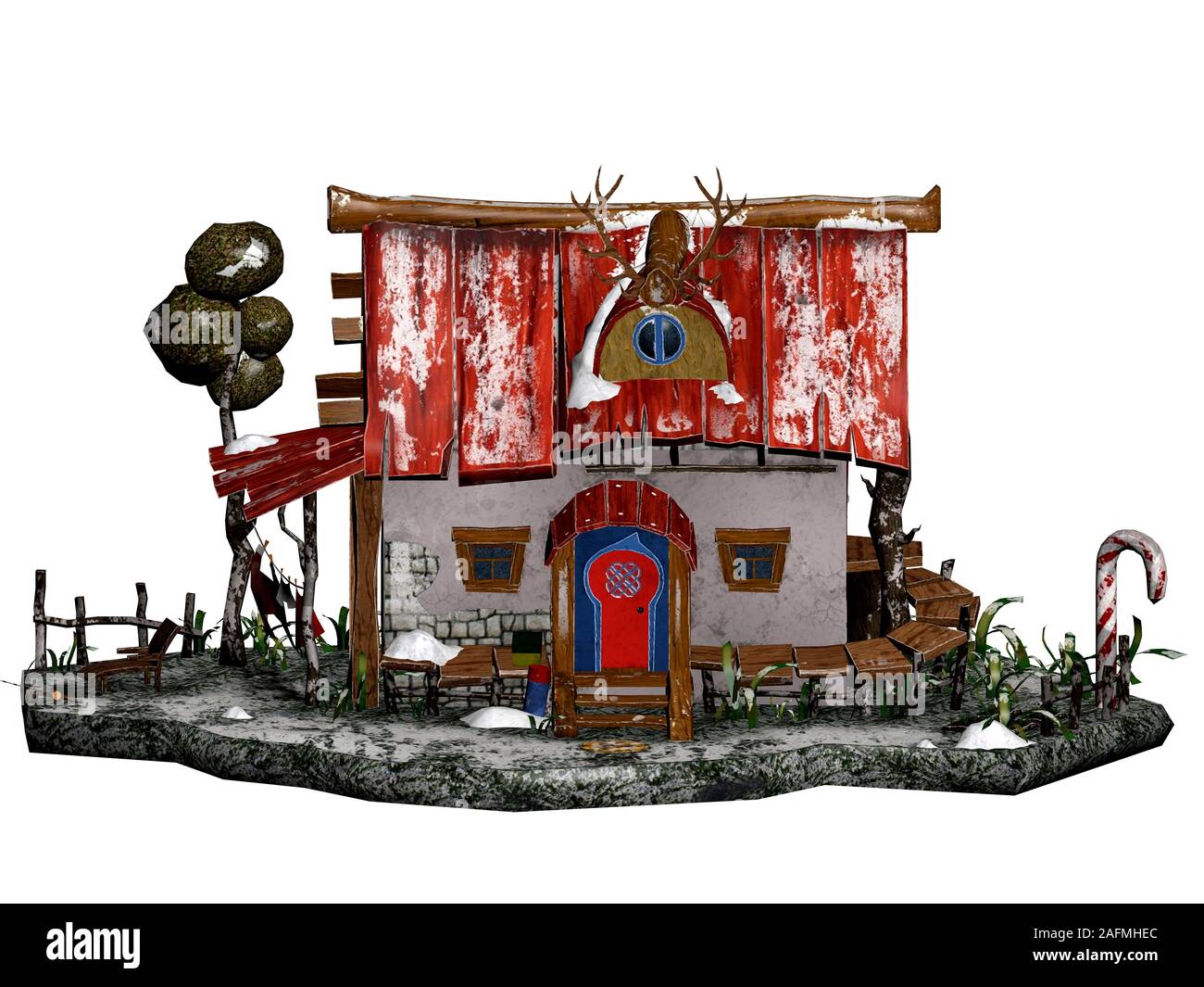 3D render Santa's House Foto Stock