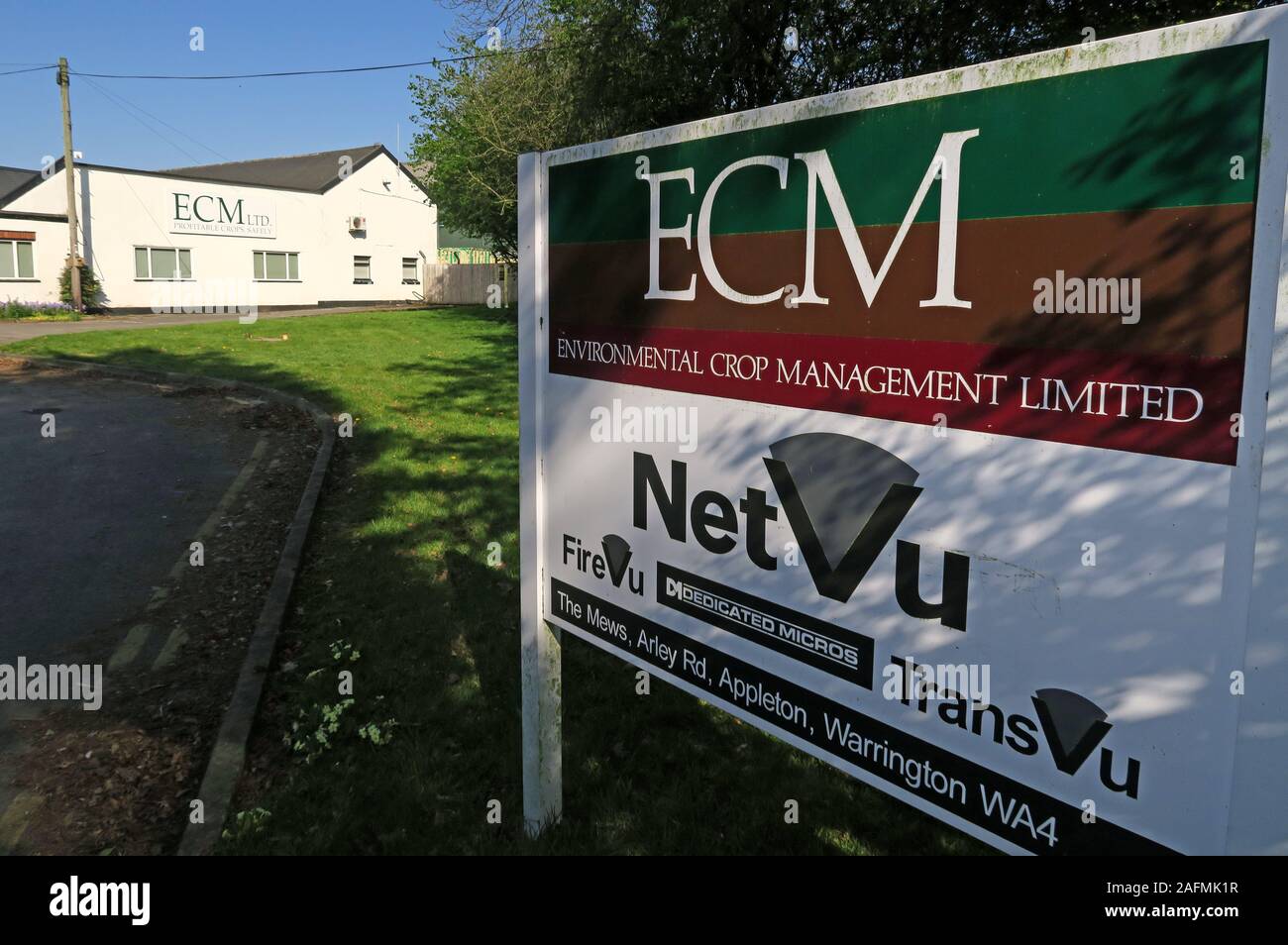 Uffici ECM, Environmental Crop Management Limited, Burley Heyes/Arley Rd, Warrington, Cheshire, Inghilterra, Regno Unito, WA4 4RS Foto Stock