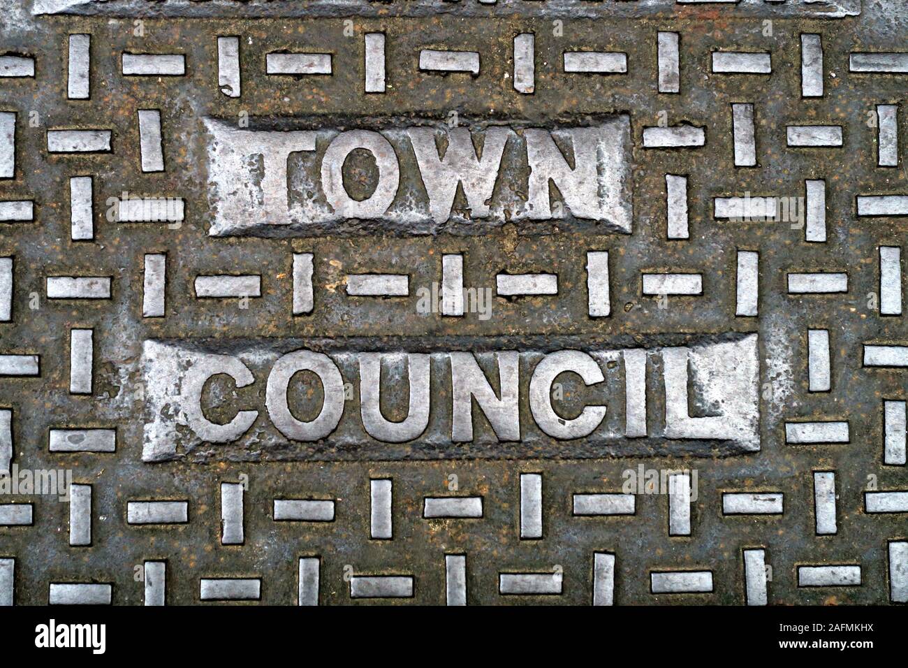 Bridgwater Grid, Bridgwater Town, Somerset, Inghilterra sud-occidentale, Inghilterra, Regno Unito - in rilievo con il Consiglio comunale Foto Stock