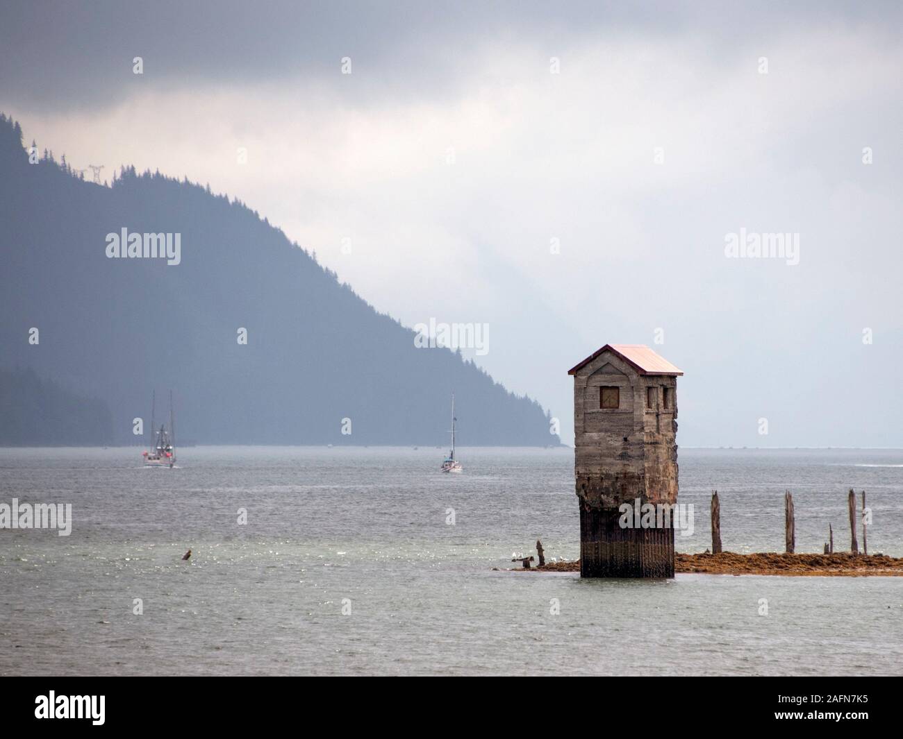 Casa della pompa dalla spiaggia sabbiosa, Douglas Foto Stock