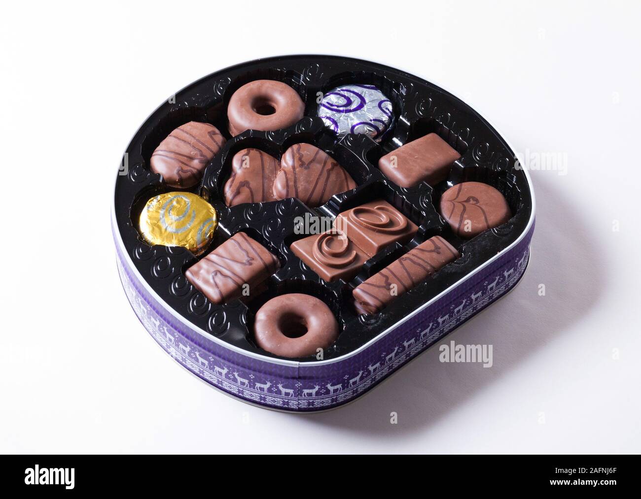 Un assortimento di biscotti al cioccolato Foto Stock