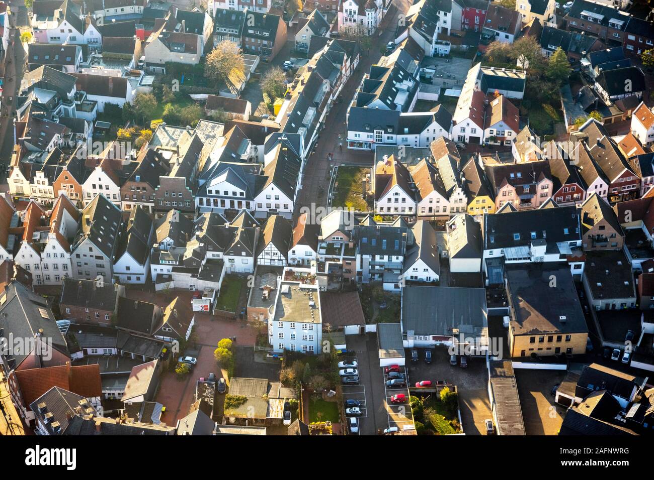 Foto aerea, la fotografia aerea, la fotografia aerea, Vista panoramica, vista panoramica, la fotografia aerea, Rekumer Straße, edifici storici, Halter Foto Stock