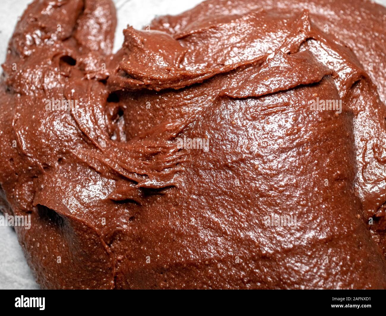 Primo piano sui brownie al cioccolato texture di pasta, Rio de Janeiro, Brasile Foto Stock