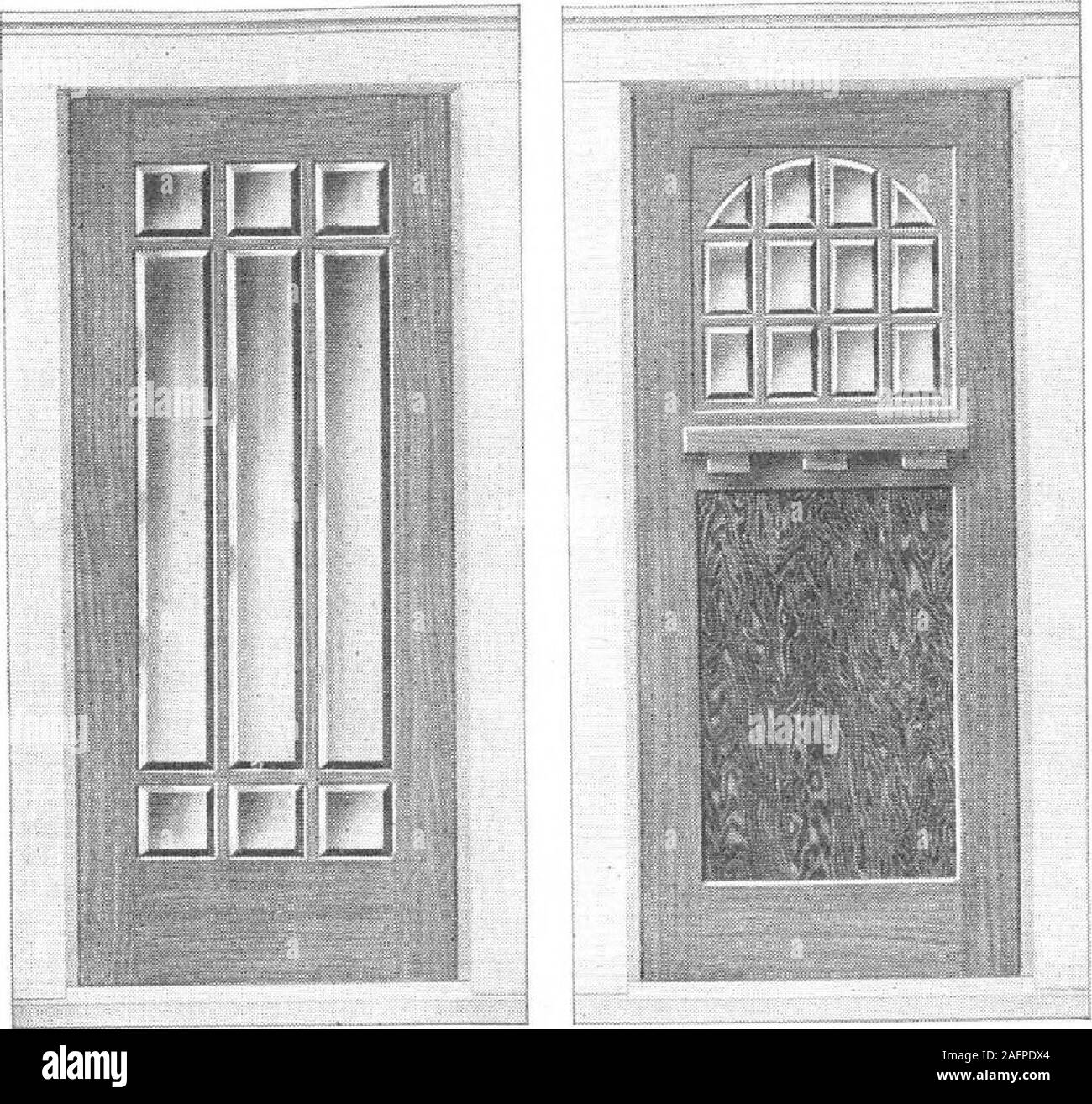 . Un piano libro di Harris case. Attraente di porte e finestre. Foto Stock