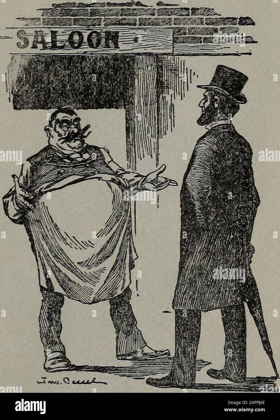 . "Di blasti' dalla Ram il corno. f non vi erano tre volumi. • È ancora registrato nella Bibbia che non ubriaco deve inheritthe regno di Dio. Dimostrare che non vi è alcun inferno e whisky uomini saranno circa laprima a lanciare i loro cappelli. Il tentativo di rendere il mondo migliore e non facendo nulla per distruggere il salone, è un gooddeal come il tentativo di uccidere un serpente pizzicando la fine della sua coda. È la moderata bevitori che mantenere thesaloons andando. • Il diavolo non potrà mai essere incatenato mentre thesaloon keeper è allentato. *Ogni wocman chi ha a vivere con adrunken husbiamd, sa che il diavolo isstill allentato. •IMany Foto Stock