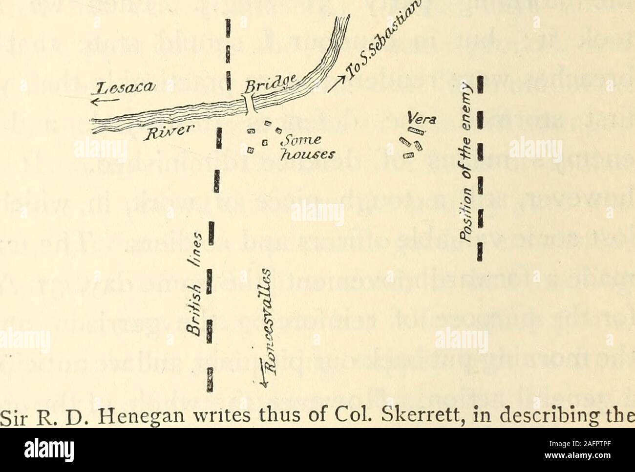 . L'autobiografia di Lieutenant-General Sir Harry Smith, baronet di Aliwal sul Sutlej : modificato con l'aggiunta di alcuni capitoli supplementari. Tuttavia, tutta la enemymoved al minore Bidassoa e attraversata in vigore.La giornata è stata molto piovoso e il fiume era così fullthe francese erano stati costretti a ritirarsi rapidamente; infatti, così improvviso è stato il luogo del fiume, molti wereobliged a ritirarsi dal ponte in nostro possesso,come descritto da Napier. Ho solo, quindi, di correlare un incidente la campagna del 1813. [Ch. XIII. avvenuti tra me e il mio nuovo generale-che, ben presto ho scoperto, w Foto Stock